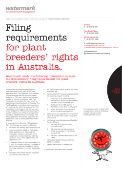 Filing requirements for plant breeders` rights in Australia.