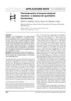 Thermodynamics of enzyme-catalyzed reactions
