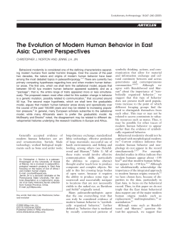 The evolution of modern human behavior in East Asia