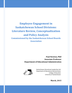 Employee Engagement in Saskatchewan School Divisions