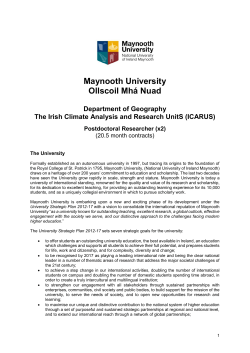 (20.5 month contract) - The Irish Climate and Research UnitS