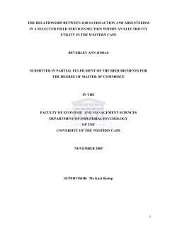 the relationship between job satisfaction and absenteeism in a