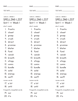 LEAD 21 >> GRADE 5 SPELLING LIST