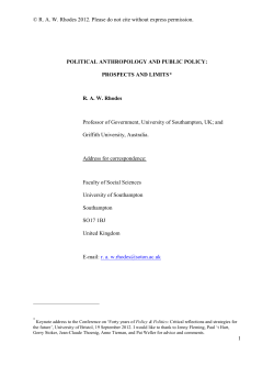 political anthropology and public policy