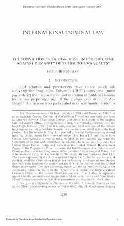 Conviction of Saddam Hussein for the Crime against Humanity of