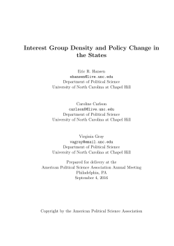 Interest Group Density and Policy Change in the States