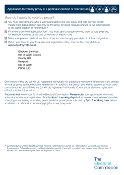 Application to vote by proxy at a particular election or referendum