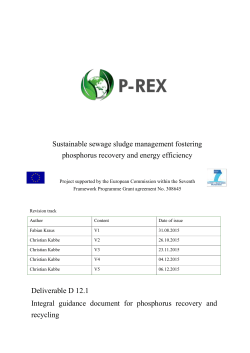 Deliverable D 12.1 Integral guidance document for phosphorus