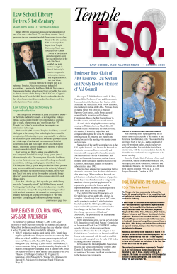 Temple Esq. Spring 2001 - Temple Law