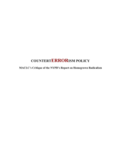 COUNTERTERRORISM POLICY: MACLC`s Critique of the NYPD`s