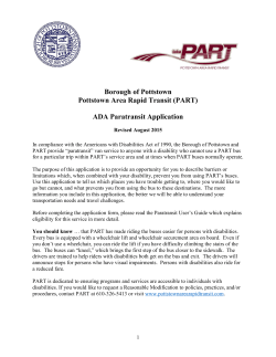 Paratransit Application - Pottstown Area Rapid Transit