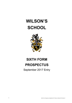 Prospectus 2017 - Wilson`s School