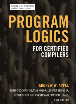 Free up to Chapter 3 - Verified Software Toolchain