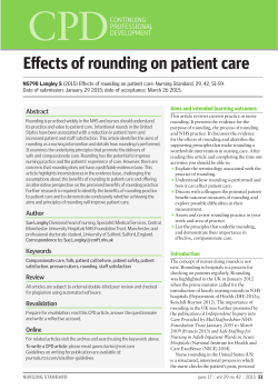 E ects of rounding on patient care
