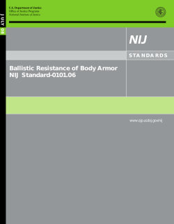 Ballistic Resistance of Body Armor NIJ Standard