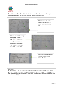 Maths standards file year 5 Page | 5 KPI: Addition