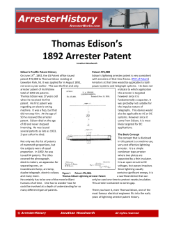 Thomas Edison`s 1892 Arrester Patent