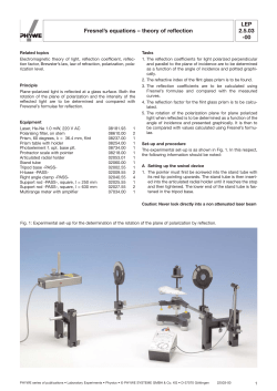 LEP 2.5.03 -00 Fresnel`s equations &ndash; theory of reflection