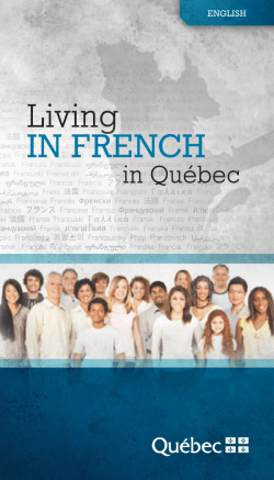 Living IN FRENCH - Secr&eacute;tariat &agrave; la politique linguistique