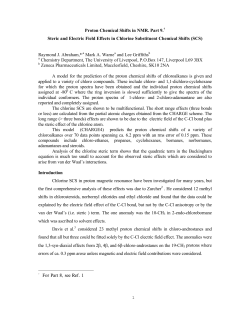 1 Proton Chemical Shifts in NMR. Part 9.† Steric and Electric Field