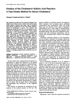 Kinetics of the Cholesterol-Sulfuric Acid Reaction: A Fast Kinetic