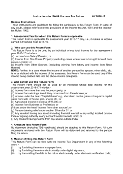 Instructions for SAHAJ Income Tax Return AY 2016