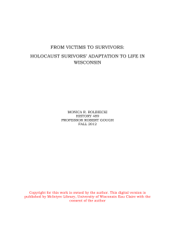 FROM VICTIMS TO SURVIVORS: HOLOCAUST SURIVORS