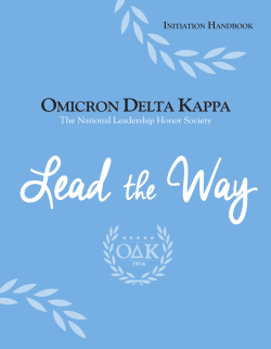 InItIatIon Handbook - Omicron Delta Kappa
