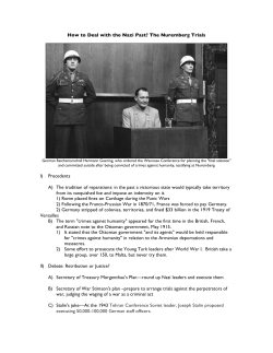 How to Deal with the Nazi Past? The Nuremberg Trials I) Precedents