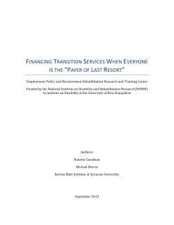 financing transition services when everyone is the &ldquo;payer of last resort&rdquo;