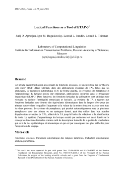 Lexical Functions as a Tool of ETAP-3