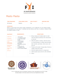 Pesto Pasta - Goodman Community Center
