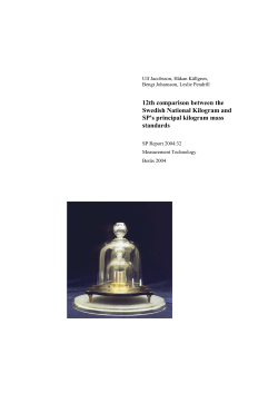 12th comparison between the Swedish National Kilogram and SP`s