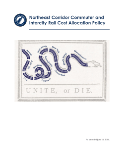 Cost Allocation Policy - Northeast Corridor Commission