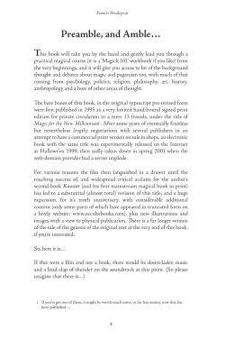 Preamble, and Amble&hellip;