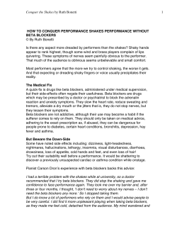 how to conquer performance shakes