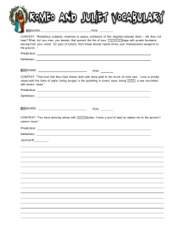 Romeo and Juliet Vocabulary WS