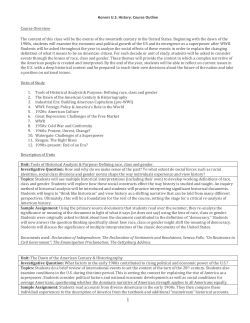 JFK Honors US course description