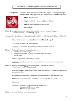 Cr&eacute;ation d`un EXTRAIT de journal t&eacute;l&eacute;vis&eacute; / d`&eacute;mission TV