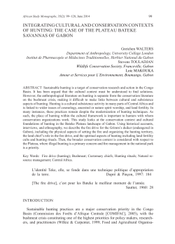 integrating cultural and conservation contexts of hunting: the case of