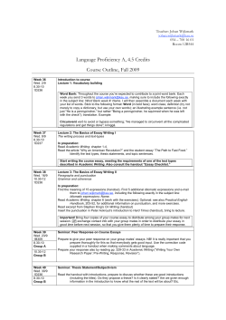 Proficiency: Schedule