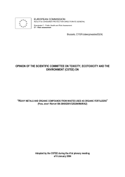 Opinion on Heavy metals and organic compounds from wastes used