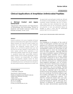 Clinical Applications of Amphibian Antimicrobial Peptides