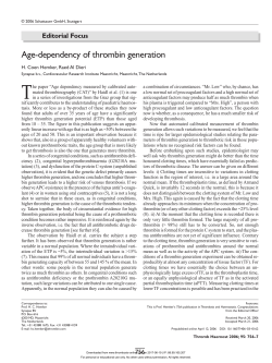 Editorial Focus: Age-dependency of thrombin generation