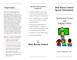 Information Regarding the 2017 Speech Tournament