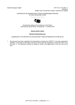 CITES CoP17 57.6 (Rev. 1) Addendum &mdash; Report on the Elephant