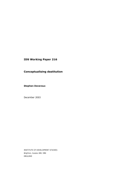 conceptualising destitution - Institute of Development Studies