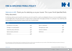 NZI Fire and Specified Perils Policy NZ2085