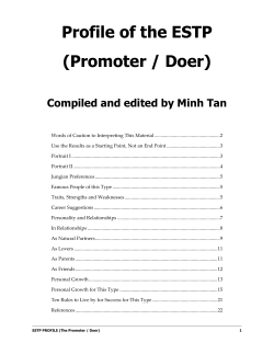 Profile of the ESTP (Promoter / Doer)