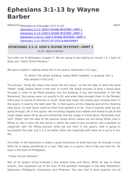 Ephesians 3:1-13 by Wayne Barber